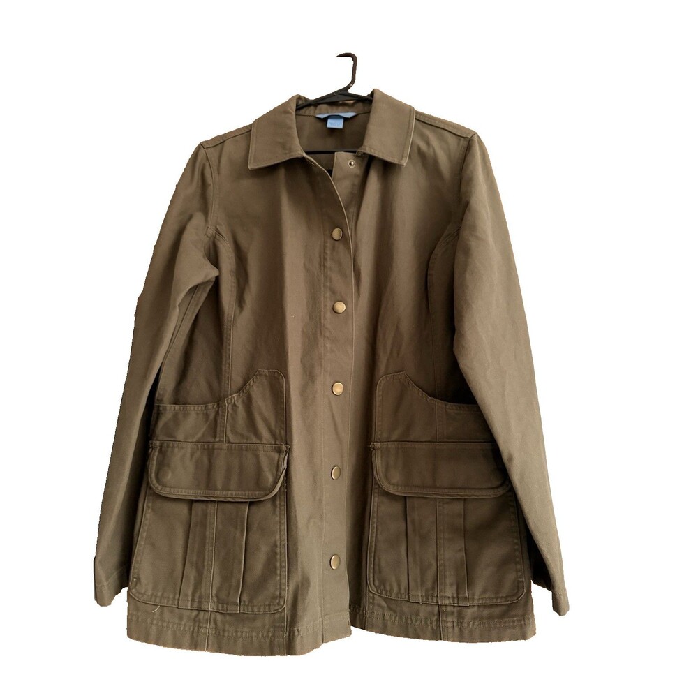 Duluth Trading Canvas Utility Field Jacket Women L Olive Green 100% Cotton - Picture 3 of 8